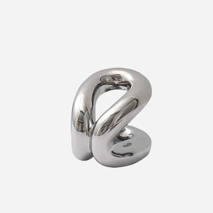 Skulpturel Knudeholder til Badeværelse og Makeupbord Holder Tech Butik Sølv