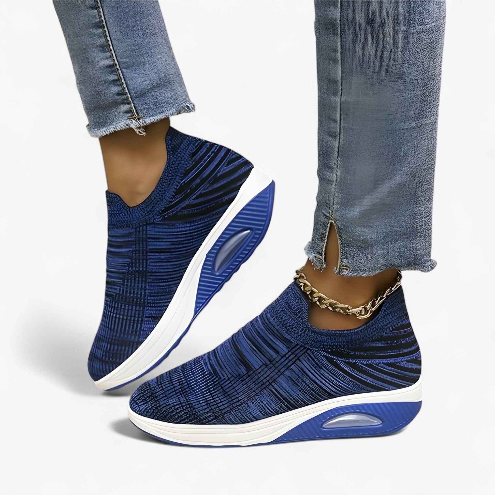 Komfortable Slip-On Sneakers – Ubesværet Stil og Komfort Hele Dagen Kvinders sneakers Tech Butik Blå 35