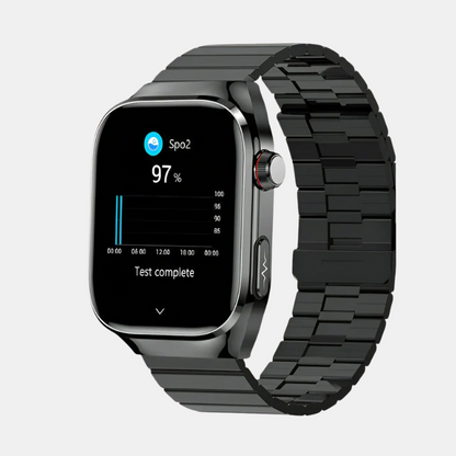 Smartwatch med EKG og blodsukkerovervågning stilfuld sundhedssporing med AMOLED skærm Bærbar teknologi Tech Butik Sort