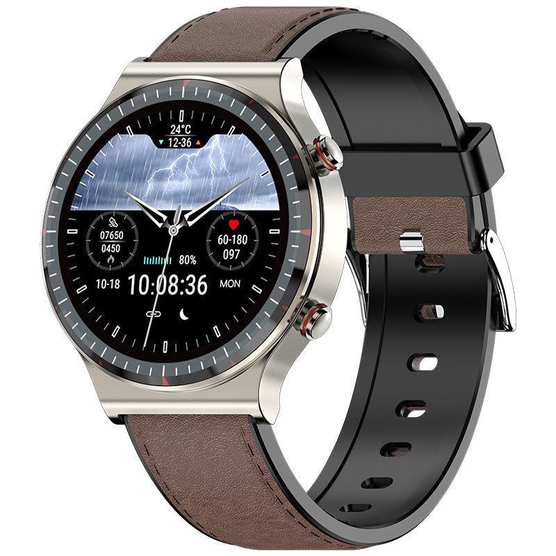 Alt-i-Én Sundheds-Smartwatch – ECG, Puls & SpO₂ Overvågning Bærbar teknologi Tech Butik Premium Sølv Brun