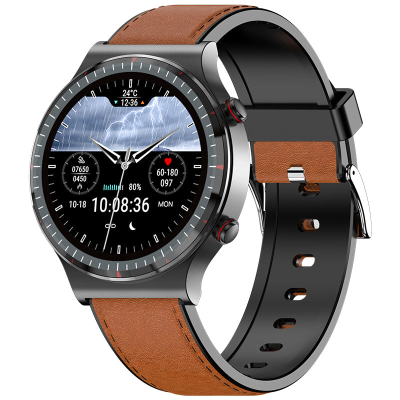 Alt-i-Én Sundheds-Smartwatch – ECG, Puls & SpO₂ Overvågning Bærbar teknologi Tech Butik Klassisk Sort Khaki