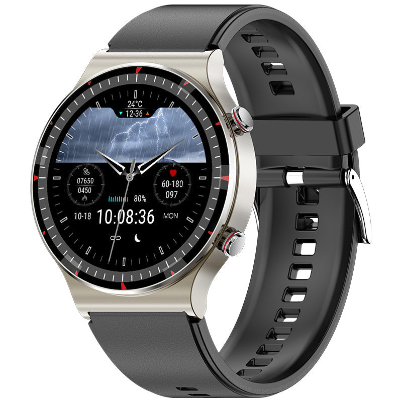 Alt-i-Én Sundheds-Smartwatch – ECG, Puls & SpO₂ Overvågning Bærbar teknologi Tech Butik Premium Sølv Sort