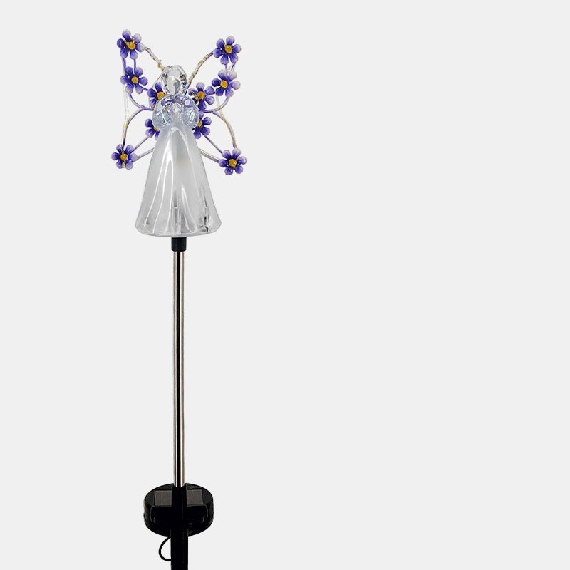 Himmelsk Glød LED Havelampe med Elegant Engel Design Udendørs belysning Tech Butik Lilla