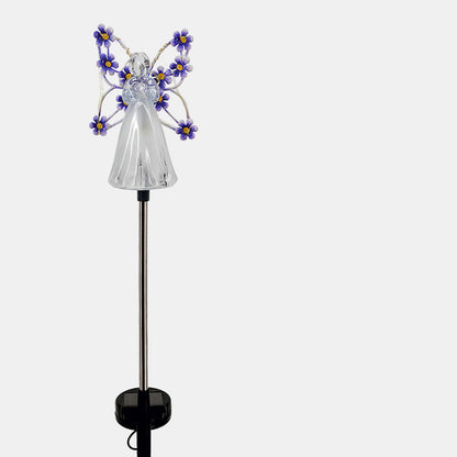 Himmelsk Glød LED Havelampe med Elegant Engel Design Udendørs belysning Tech Butik Lilla