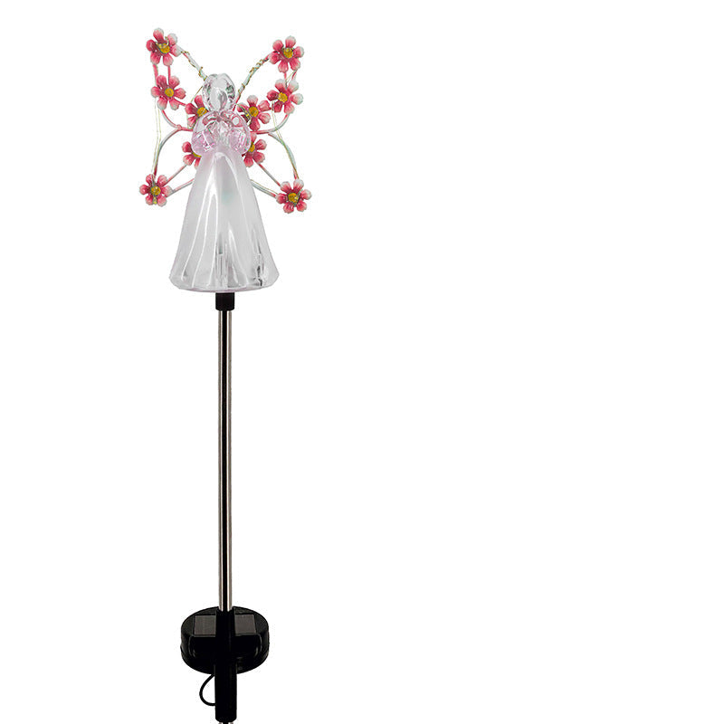 Himmelsk Glød LED Havelampe med Elegant Engel Design Udendørs belysning Tech Butik Rosa