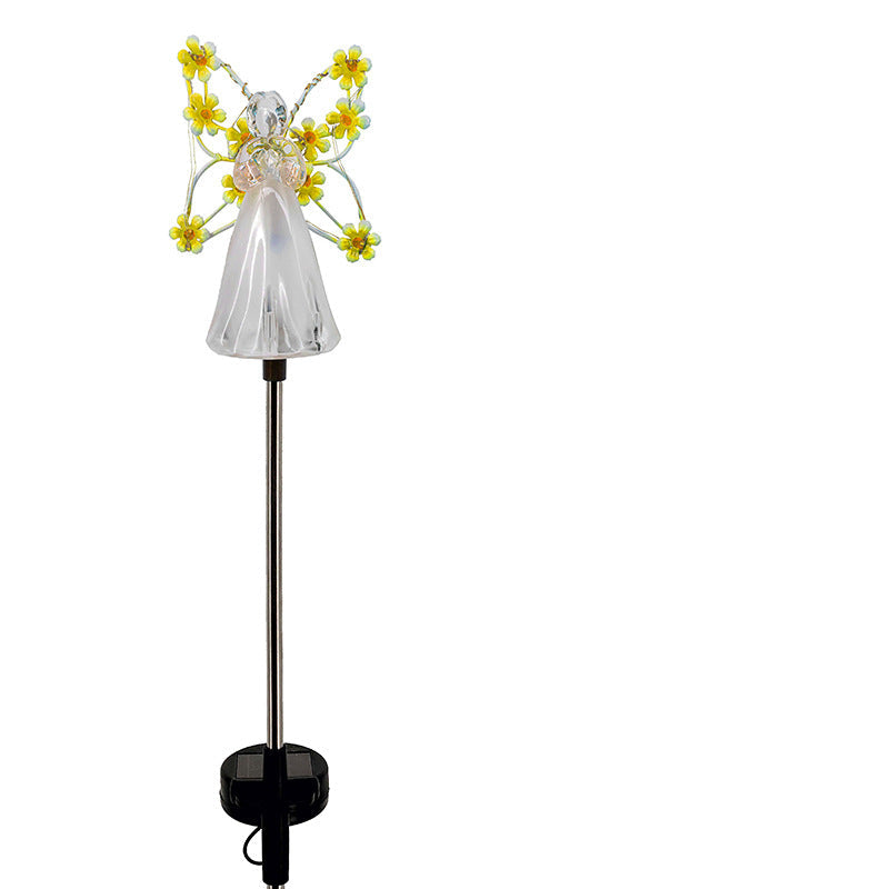 Himmelsk Glød LED Havelampe med Elegant Engel Design Udendørs belysning Tech Butik Gul