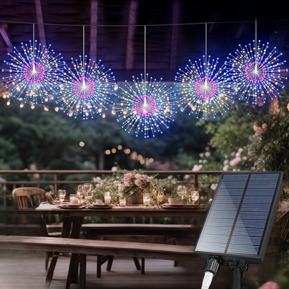 Solcelle Kuglelamper til Udendørs Julehygge Solarlights Tech Butik Farverig 5 stk. 450 LED (8 tilstande)