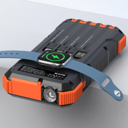 Solcelledrevet Powerbank med Trådløs Opladning og Lommelygte Power Bank Tech Butik