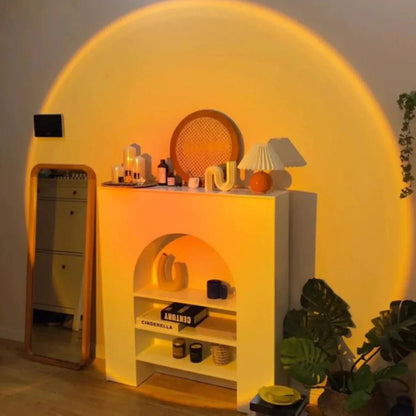 Solnedgangsprojektionslampe med Justerbar Atmosfære til Æstetisk Rumindretning Belysning Tech Butik