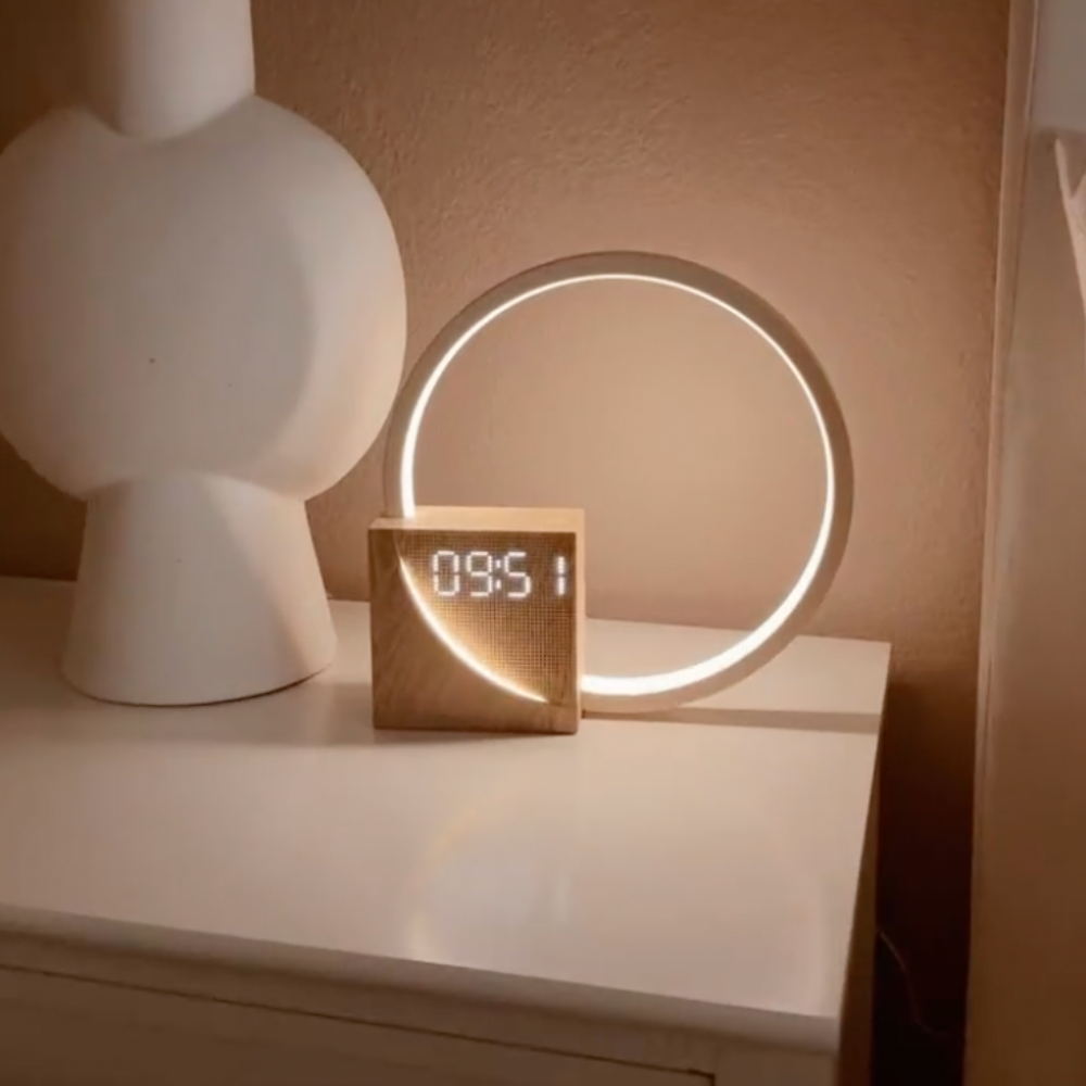 Solopgangs Vækkeur med Touch Lys og Oplader Clocks Tech Butik