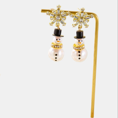 Sølv øreringe Snefnug med Zirconia – Elegante Smykker til Festlige Lejligheder Øreringe Tech Butik Sneemand med snefnug