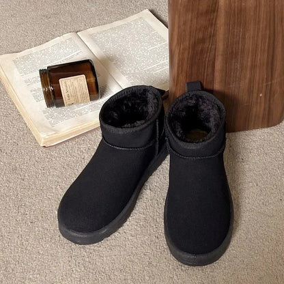 Sorte Vinterstøvler til Damer med Pelsfoder og Komfortable Plateau Ankelstøvler til Kolde Dage Kvinders vinterstøvler Tech Butik