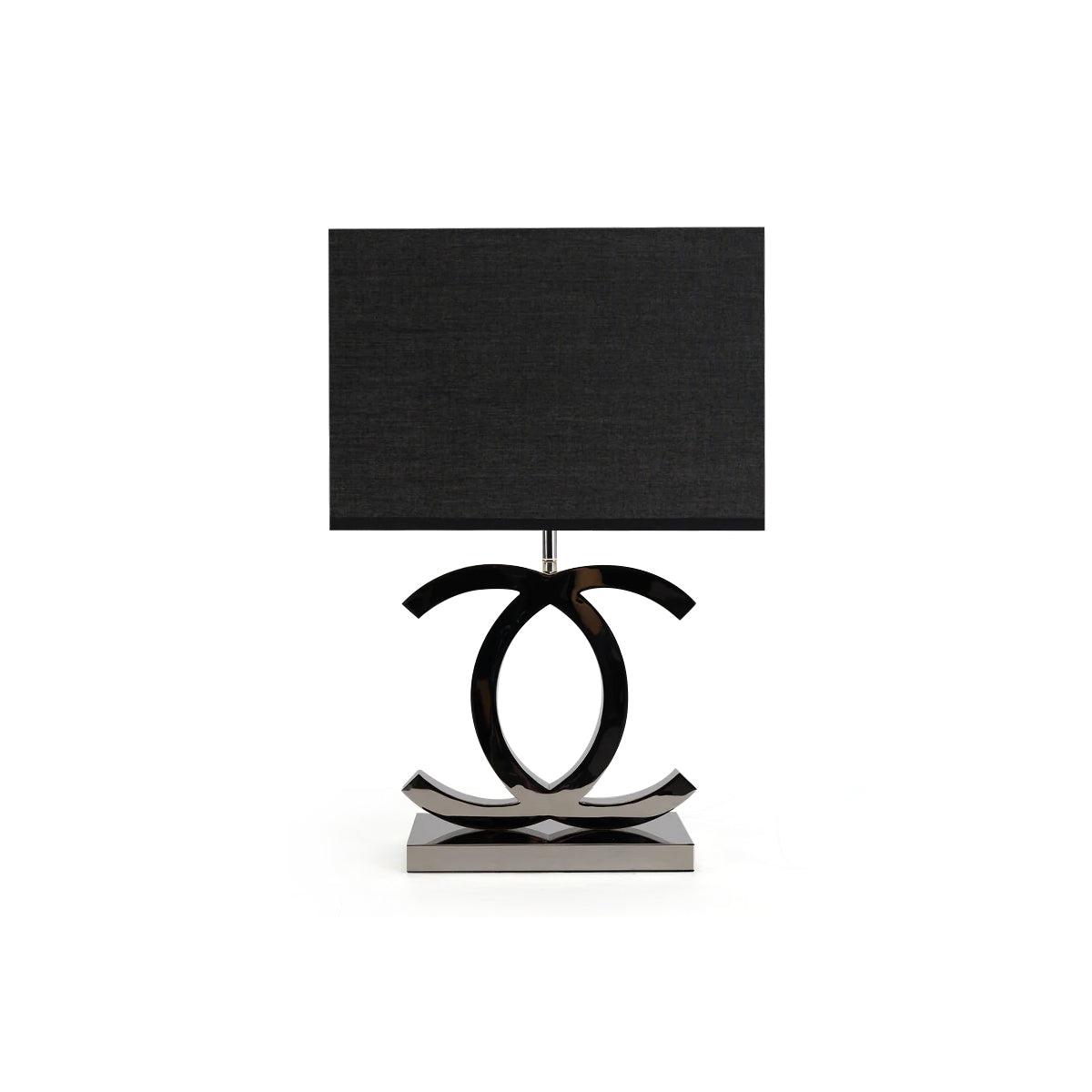 Bordlampe i rustfrit stål – Elegant og holdbar belysning til ethvert rum Table lamp Tech Butik Krom og sort Dia 36.5cm x H 62cm / Φ 14.3″ x H 24.4″ US stik