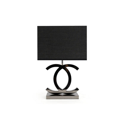 Bordlampe i rustfrit stål – Elegant og holdbar belysning til ethvert rum Table lamp Tech Butik Krom og sort Dia 36.5cm x H 62cm / Φ 14.3″ x H 24.4″ US stik