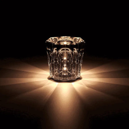 Stilfuld Bordlampe i Gennemsigtigt Glas til Indendørs Belysning GemLight Tech Butik