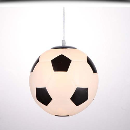 Stilfuld Glas LED Loftlampe – Lys Op i Børneværelset Belysning Tech Butik Fodbold Wired 20 CM