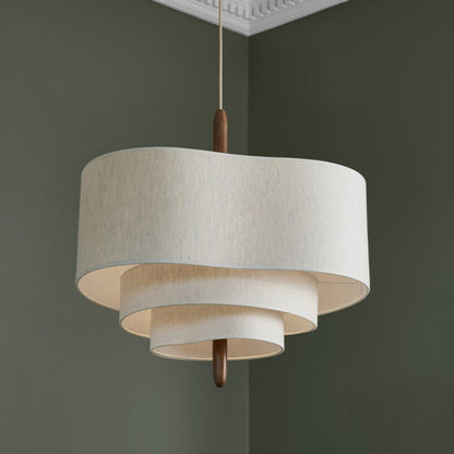 Stilfuld Stoffet Lysekrone – Moderne Loftslampe til Soveværelse, Stue eller Spisestue Kronleuchtere Tech Butik Mellem 58cm x 35.5cm Koldt Lys