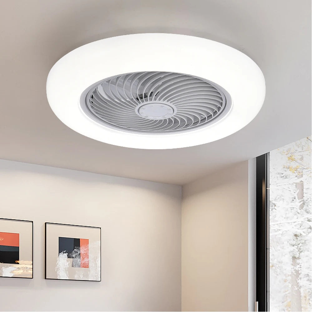 Stille Plafondventilator med Dimbare LED og Fjernbetjening Loftventilatorlampe Tech Butik