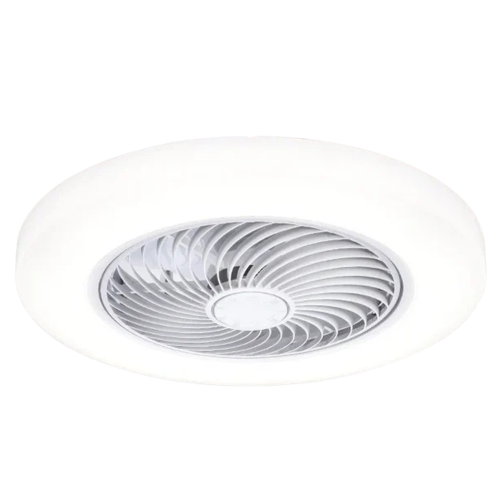 Stille Plafondventilator med Dimbare LED og Fjernbetjening Loftventilatorlampe Tech Butik Hvid