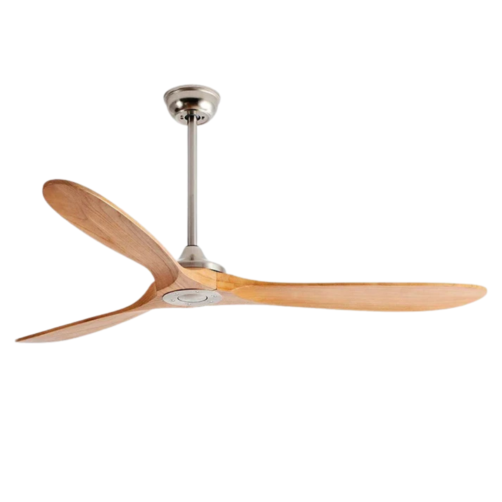 EcoLuxe Loftventilator med Trælook-Blade, LED Lys & Fjernbetjening Loftventilatorer Tech Butik Metal 106cm