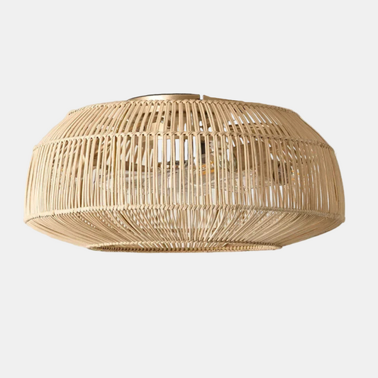 Støjsvag Loftventilator i Rørflet med Lampe og Fjernbetjening Loftventilatorlampe Tech Butik