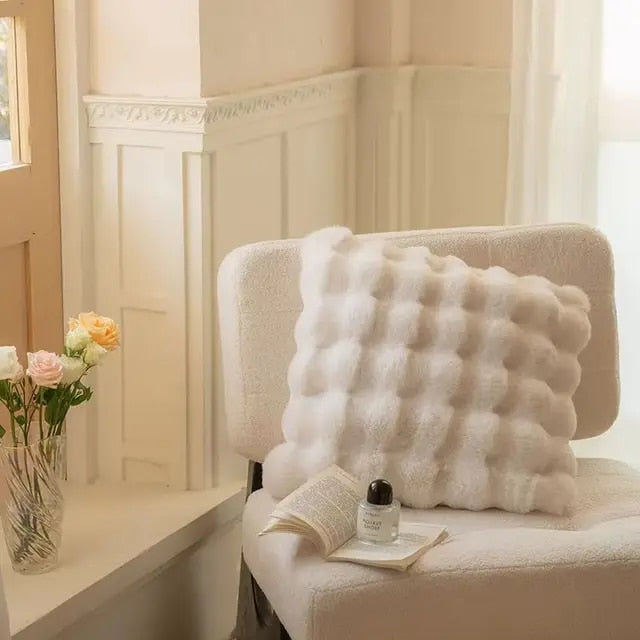 Super Blød Fluffy Luksus Kaninpels Wave Tæppe – Varme, Komfort og Stil Blanket Tech Butik