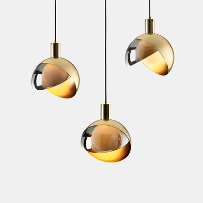 Guldfarvet Glas Pendellampe til Moderne Indretning Hængelamper Tech Butik