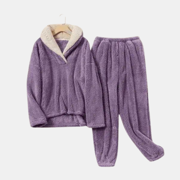 Hyggeligt Fleece Nattøjssæt – Blød Komfort til Kolde Aftener Pajamas Tech Butik Lilla S