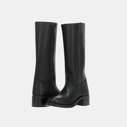 Dames Læderstøvler til Knæet Women Boots Tech Butik Sort 35