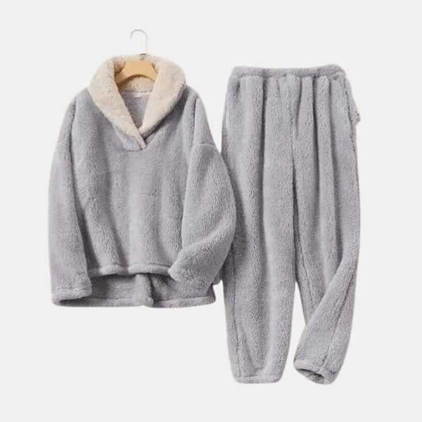Hyggeligt Fleece Nattøjssæt – Blød Komfort til Kolde Aftener Pajamas Tech Butik Grå S