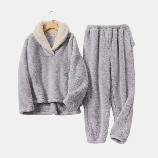 Hyggeligt Fleece Nattøjssæt – Blød Komfort til Kolde Aftener Pajamas Tech Butik Grå S
