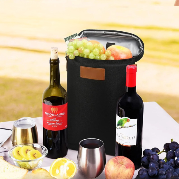 Isoleret Dobbelt Vinflaske Taske – Stilfuld og Bærbar til Perfekt Nedkøling Bags Tech Butik