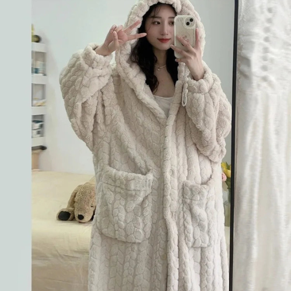 Varm Kvinders Morgenkåbe – Blødt og Komfortabelt Hjemmetøj Bathrobes Tech Butik