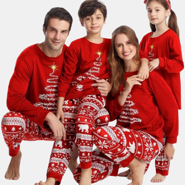 Familiejulepyjamas Sæt – Festligt Matchende Nattøj til Højtiden Tech Butik
