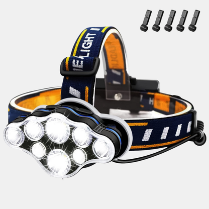 Genopladeligt Pandelampe – 8 Tilstande, Vandtæt, USB-Genopladelig med Rødt & Hvidt Lys Headlamps Tech Butik