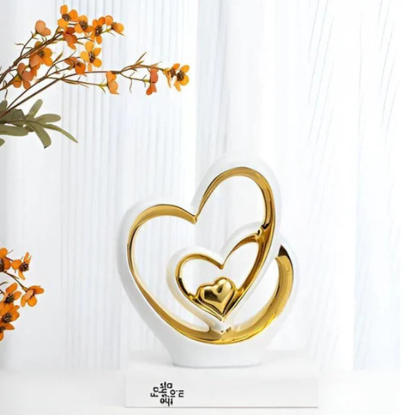 Dobbelt Hjerte Dekorativ Figur – Kærlighedsinspireret Ornament til Bryllupper & Dekoration Home & Decor Tech Butik