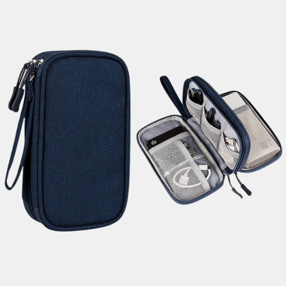 Rejse-kabelorganiseringspung – Kompakt opbevaring til ledninger og gadgets Bags, Pouches & Wallets Tech Butik Marineblå (9 × 11 × 5.6 cm