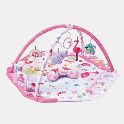 8-i-1 Baby Legetæppe – Interaktiv Sansestimulerende & Motorisk Udvikling Baby Activity Play Mat Tech Butik Safari Lyserød