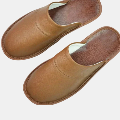 Klassiske Læder Herretøfler – Komfortabelt og Holdbart Indendørs Fodtøj Slippers Tech Butik