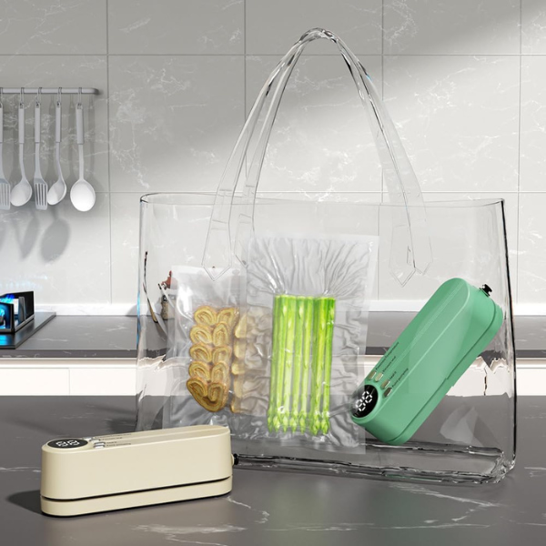 Bærbar 3-i-1 Trådløs Mini Vakuumforsegler – Forsegl, Opbevar & Bevar med Lethed Kitchen Gadgets Tech Butik