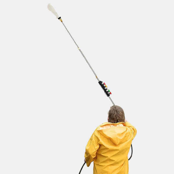 Højtryks Teleskopvaskerstang – Effektivt Rengøringssæt til Tagrender, Tag og Vægge Cleaning Tools Tech Butik