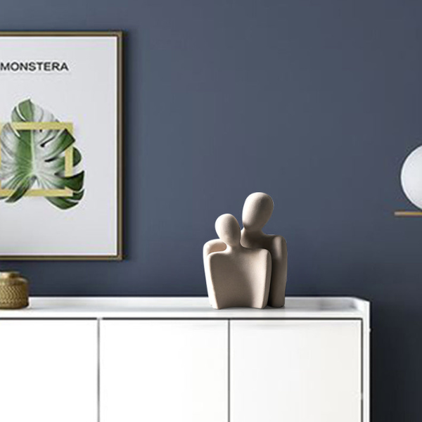 Abstrakt Keramisk Parskulptur – Moderne Kunstværk der Fejrer Kærlighed og Samhørighed Home & Decor Tech Butik