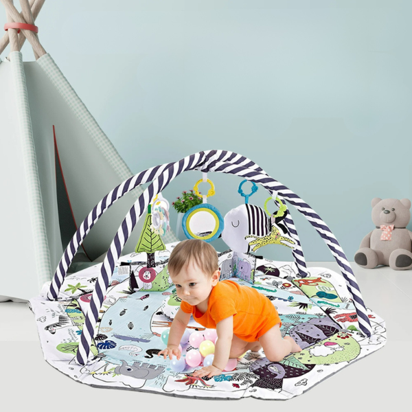 8-i-1 Baby Legetæppe – Interaktiv Sansestimulerende & Motorisk Udvikling Baby Activity Play Mat Tech Butik