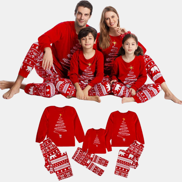 Familiejulepyjamas Sæt – Festligt Matchende Nattøj til Højtiden Tech Butik