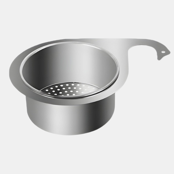 Vaskesil Kurv i Rustfrit Stål – Multifunktionel Køkken Organizer i Form af en Svane Houseware & Kitchen Tech Butik Sølv