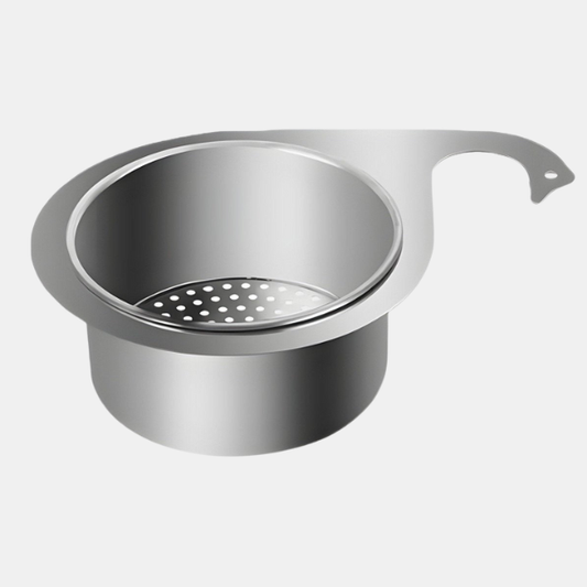 Vaskesil Kurv i Rustfrit Stål – Multifunktionel Køkken Organizer i Form af en Svane Houseware & Kitchen Tech Butik Sølv