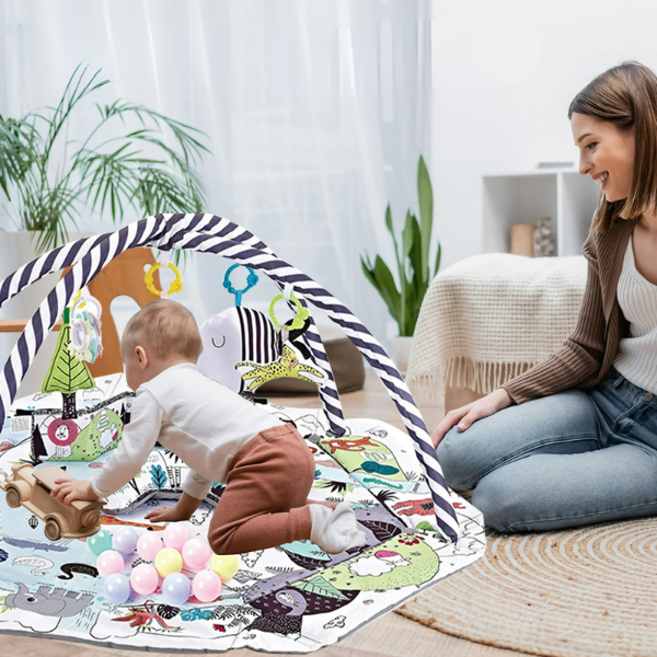 8-i-1 Baby Legetæppe – Interaktiv Sansestimulerende & Motorisk Udvikling Baby Activity Play Mat Tech Butik