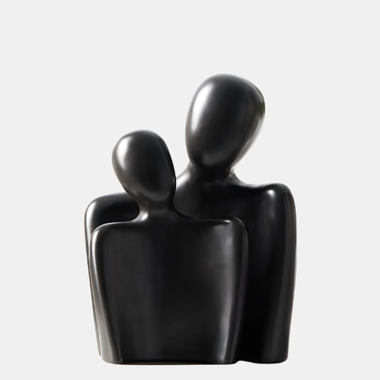 Abstrakt Keramisk Parskulptur – Moderne Kunstværk der Fejrer Kærlighed og Samhørighed Home & Decor Tech Butik Sort