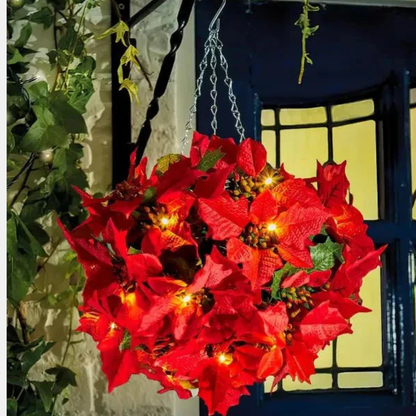 Lyse Blomst Poinsettia – Festlig og Livlig Dekoration home decor Tech Butik Julestjerne Hængende