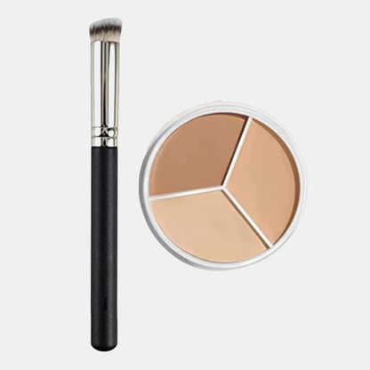 Tredobbelt tone Concealer – Naturlig Dækning med Forfriskende Friskhed Makeup & Skønhed Legetøj Tech Butik Trefarvet concealer med concealerbørste